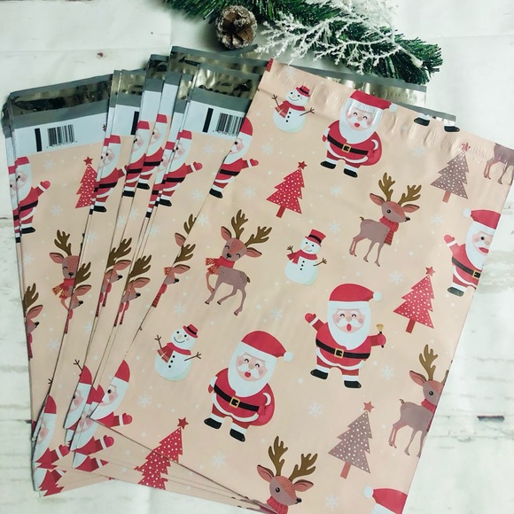 20 Count 10x13 Christmas Santa Poly Mailers Envelopes Shipping Bags Holiday - Picture 3 of 5